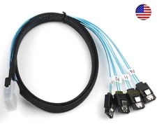3ft Internal Mini SAS (SFF-8087) M to 4x SATA 7-Pin F Forward Breakout Cable