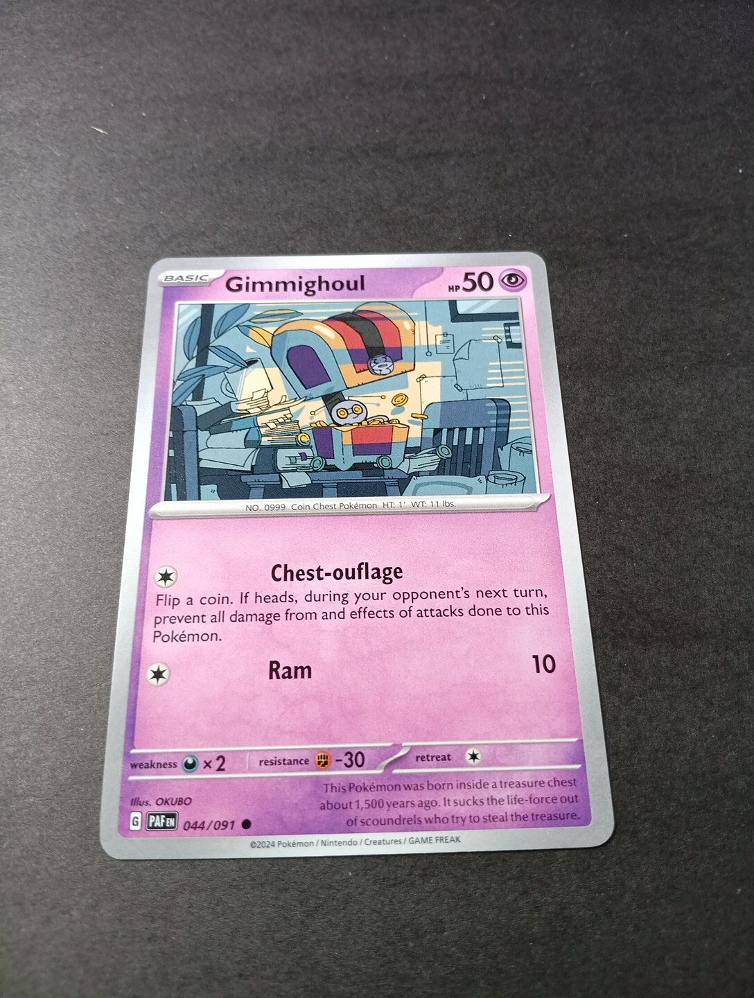 Pokemon Paldean Fates Gimmighoul Common Card 044/091 NM