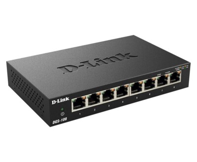 D-Link  DGS-108 8-Port Gigabit   Ethernet Switch