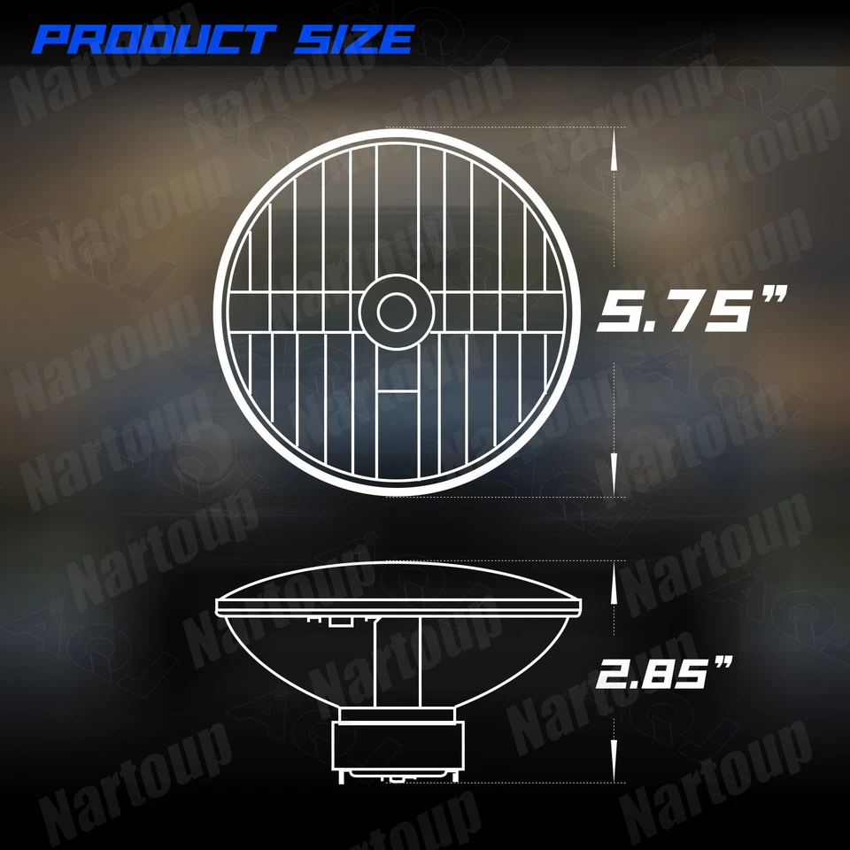 4X 5.75" 5-3/4 inch LED Headlights Round For Dodge Charger Coronet Dart Chrysler - Image 2 of 4