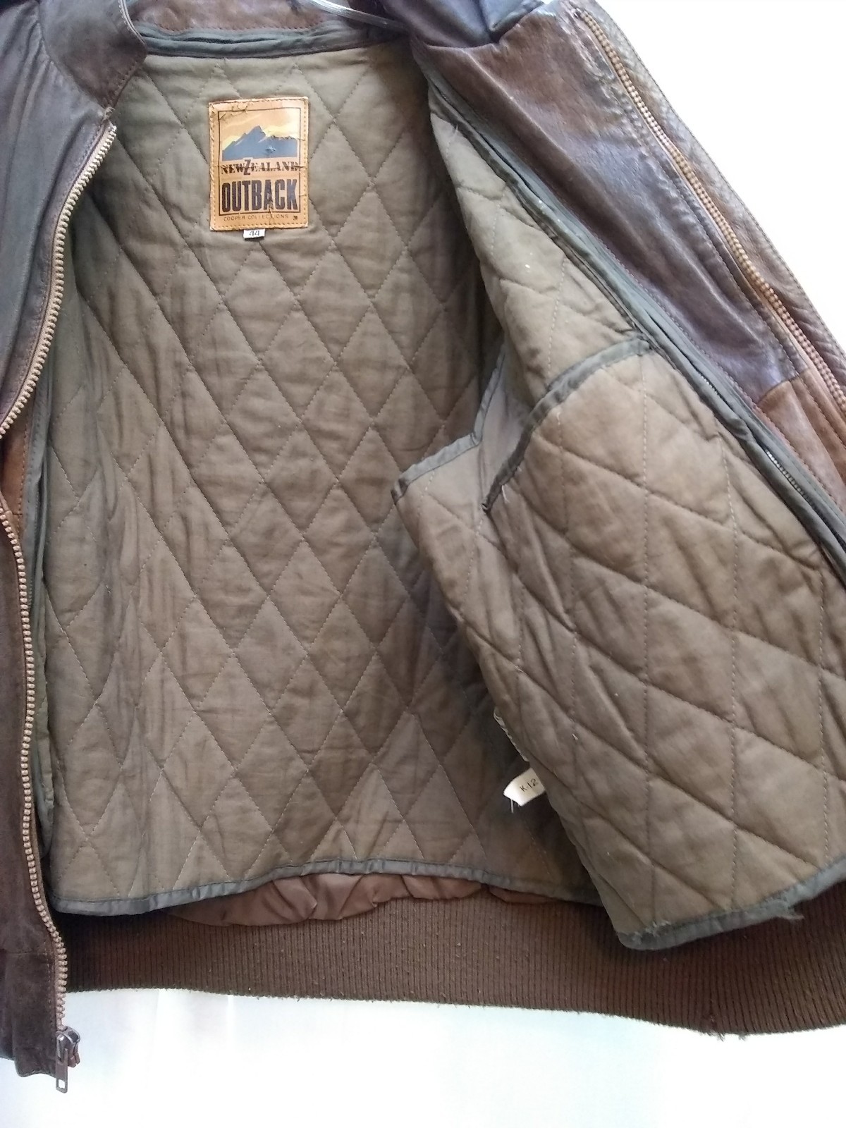 NEW ZEALAND OUTBACK COOPER COLLECTION VINTAGE LEATHER BOMBER ZIP UP