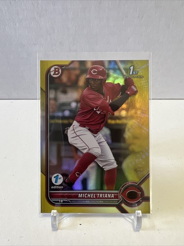 MICHEL TRIANA 2022 Bowman 1st Edition Yellow Foil /75 Reds #BPPF-75 1st Bowman - 第 1/3 張圖片