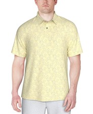 Pga Tour Mens Regular fit Short Sleeve Polo Shirt Small Light Yellow