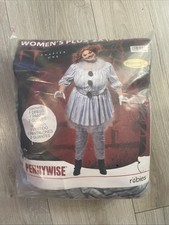 IT Pennywise Adult Womens Costume Plus Size 1X 16-18W Dress Pants Gloves Cosplay
