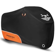 Motorcycle Cover Waterproof Outdoor Storage with Lock-Holes, 96.5" 210D Orange