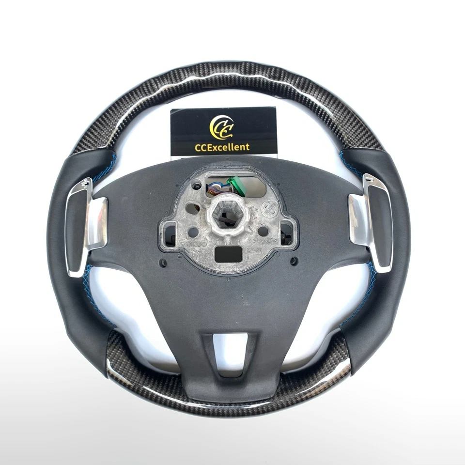 Volante de fibra de carbono personalizado para Volvo S60 V60 XC60 XC70 S80 V40 2011-2019 Foto 3 de 4