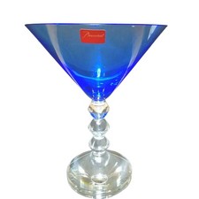 BACCARAT Vega Crystal Martini Cocktail Glass Blue Unused France