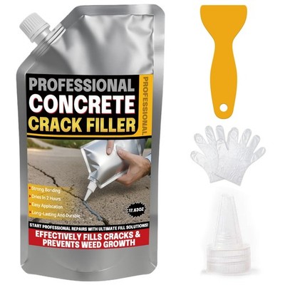 Concrete Crack Filler, 17.63Fl oz High Elasticity Liquid Cement Crack Filler