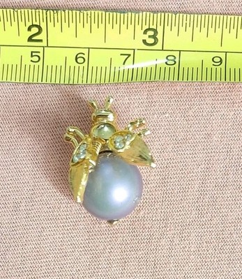 Vintage Beautiful Beetle Insect with Purple Belly Spring Wings Brooch Pin