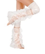 Benefeet Sox Women Novelty White Lace One Size, Pearls Ruffle