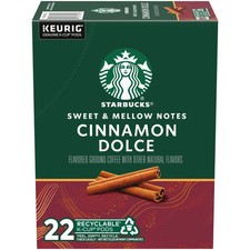 Starbucks Cinnamon Dolce Naturally Flavored Coffee Keurig K-Cup Coffee 22 Pods