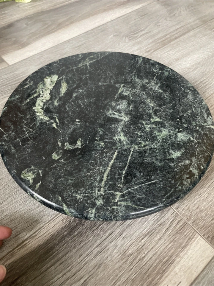Зеленый/черный/белый мраморный поднос или Lazy Susan б/у в отличном состоянии - Изображение 2 из 4