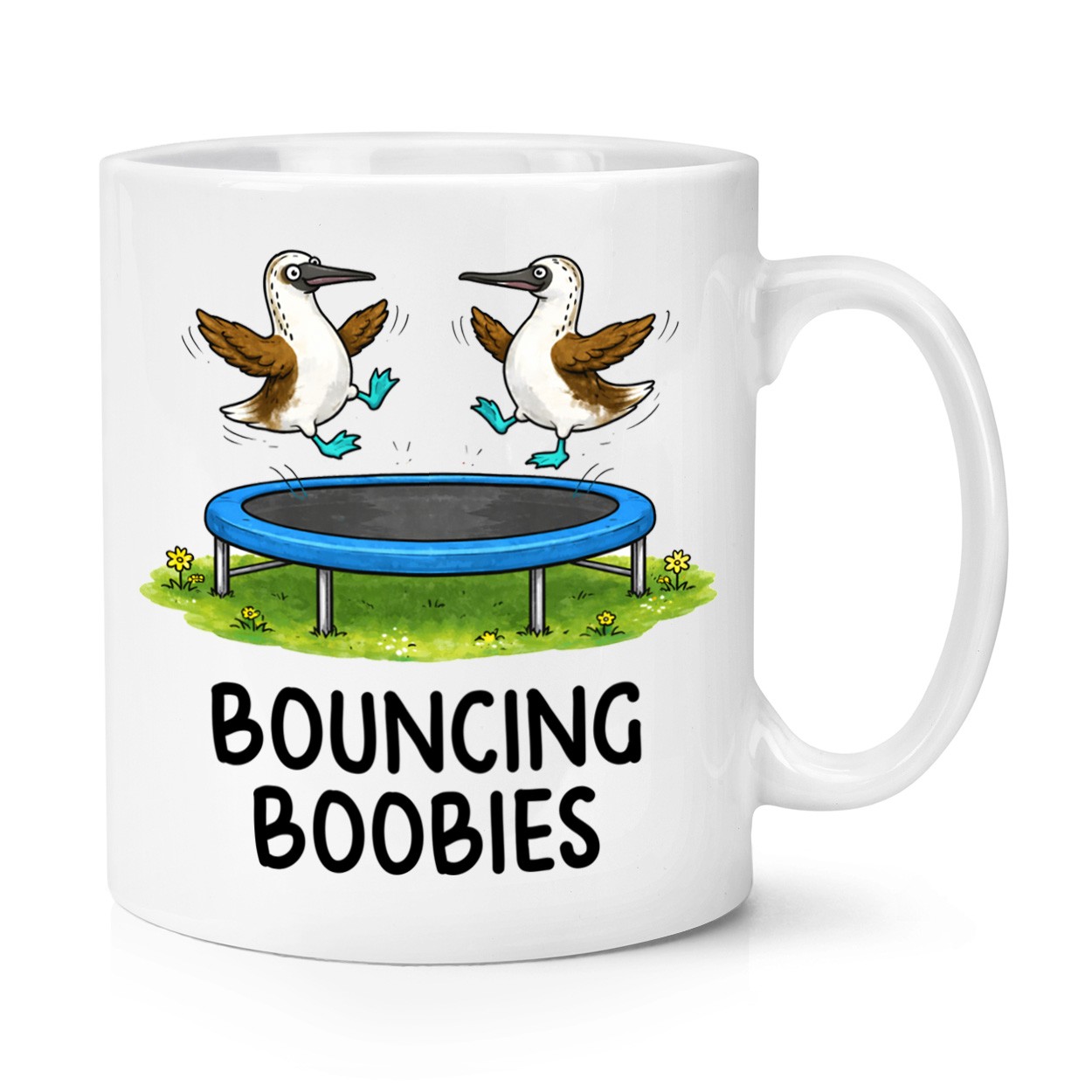 Bouncing Boobies Trampoline 10oz Mug Cup Valentines Birthday Rude Girlfriend