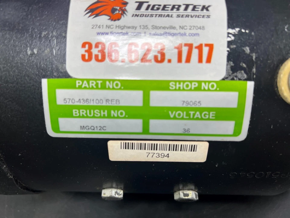 Motor bomba carretilla elevadora Raymond 570-436/100, 36 VDC, cepillo MGQ12C Foto 3 de 4