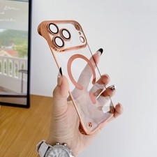 For iPhone 17 Pro Max 16 15 Magnetic Shockproof Borderless Case Lens Protector