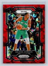 2023-24 Panini Prizm #82 Keldon Johnson Prizms Red Ice