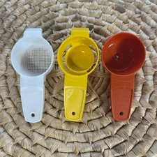 Vintage Tupperware Gadgets Kitchen Tools Egg Separator Strainer Set of 3