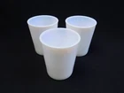 3 Vtg Hazel Atlas Opalescent White Milk Glass Juice Glasses Tumblers 3.5"
