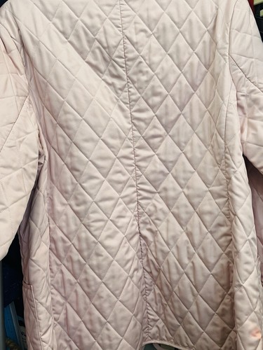 BURBERRY London Diamond Quilted Snap Jacket Pink Nova Check Lining Women’s Sz L - Picture 11 of 19