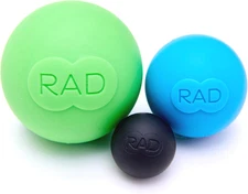 RAD Rounds – 3 Density Yoga Massage Ball Set for Deep Tissue Myofascial Release
