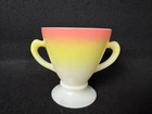 Vintage Hazel Atlas Ovide Sierra Sunrise Open Sugar Milk Glass MCM