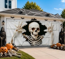6 x 13 ft Halloween Garage Door Decorations 6 x 13 ft, Skull-2