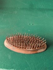 Vintage Metal 3" Oval Shape Spiked Flower Frog Holder - Nice