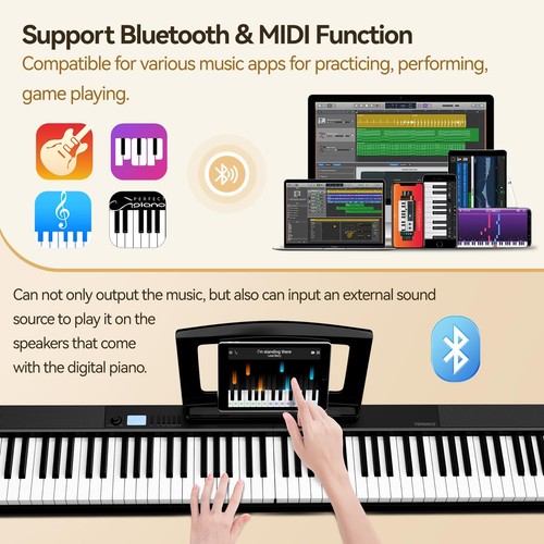V30 Digital Piano 88 Key Weighted Keyboard, Full Size Piano Keyboard with 2X5... - Picture 7 of 8
