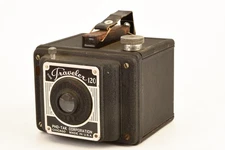 Pho-Tak Corp Time Traveler 120 Roll Film Metal Box Camera Vintage WORKS V27