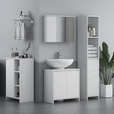 Slim Bathroom Storage Unit with Open Compartment for Small Spaces Refurbished