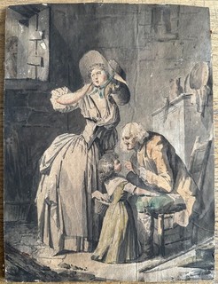 Dessin Lavis Epoque Fin XVIIIème Début XIXème