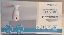 LaView 4MP Bulb Security Camera 2.4GHz, 360° 2K, Motion, Alarm LV-PWL2-W - White