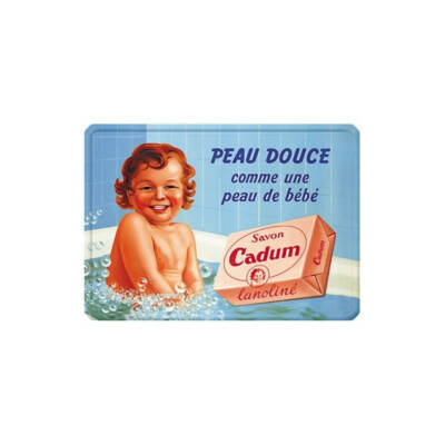 Plaque émaillée bombée : SAVON CADUM à LA FLECHE, Le lude