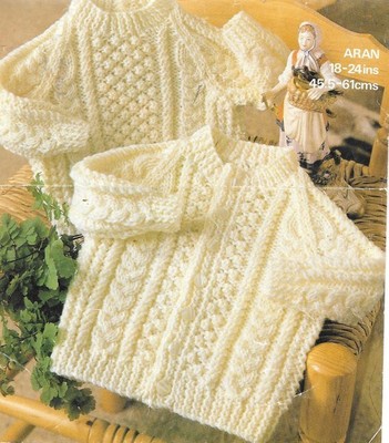 Aran Baby Knitting Pattern Children 