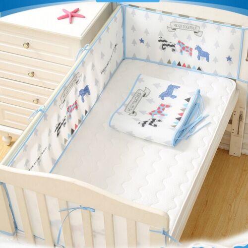 4x/set Baby Breathable Air Mesh Crib Liner Wrap Nursery Cot Bed Bumper Crib Rail - Picture 2 of 6