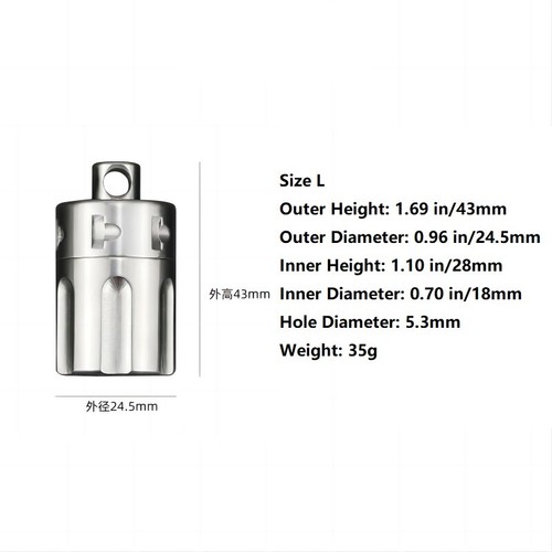 Titanium Waterproof Pill Case Holder Container Organizer EDC Keychain Pendant - Picture 15 of 16