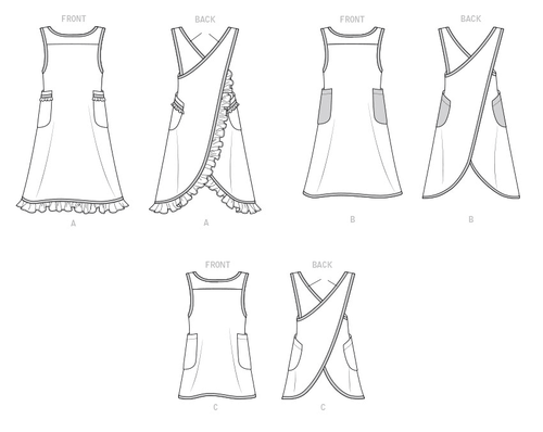 Kwik Sew Pattern K4301 | Misses Wraparound Cross Back Apron | XS S M L XL 6-24 - Picture 4 of 7