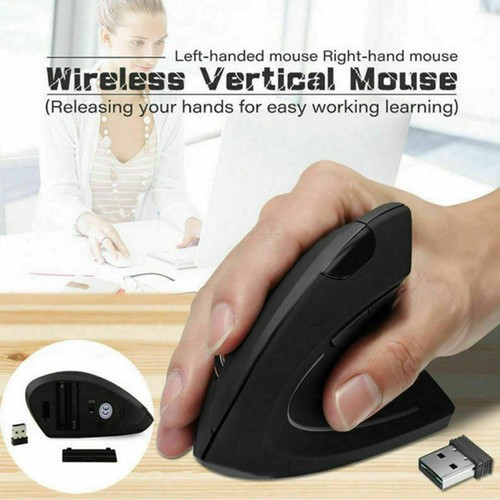 Souris jeu sans fil Souris rechargeables optiques ergonomiques verticales pour $ - Picture 1 of 14