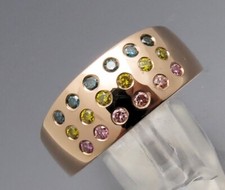 REIF-DESIGN - SCHICKER BRILLANT RING "COLOR" - 585 GOLD - UNIKAT!