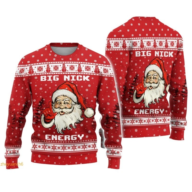 Suéter Navidad Cuello Redondo Estampado 3D Unisex Disfraz Otoño e Invierno Teatro Foto 3 de 4