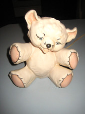 VIntage Creepy Teddy Bear Porcelain Bisque Night Light Nursery Kids 7.5"