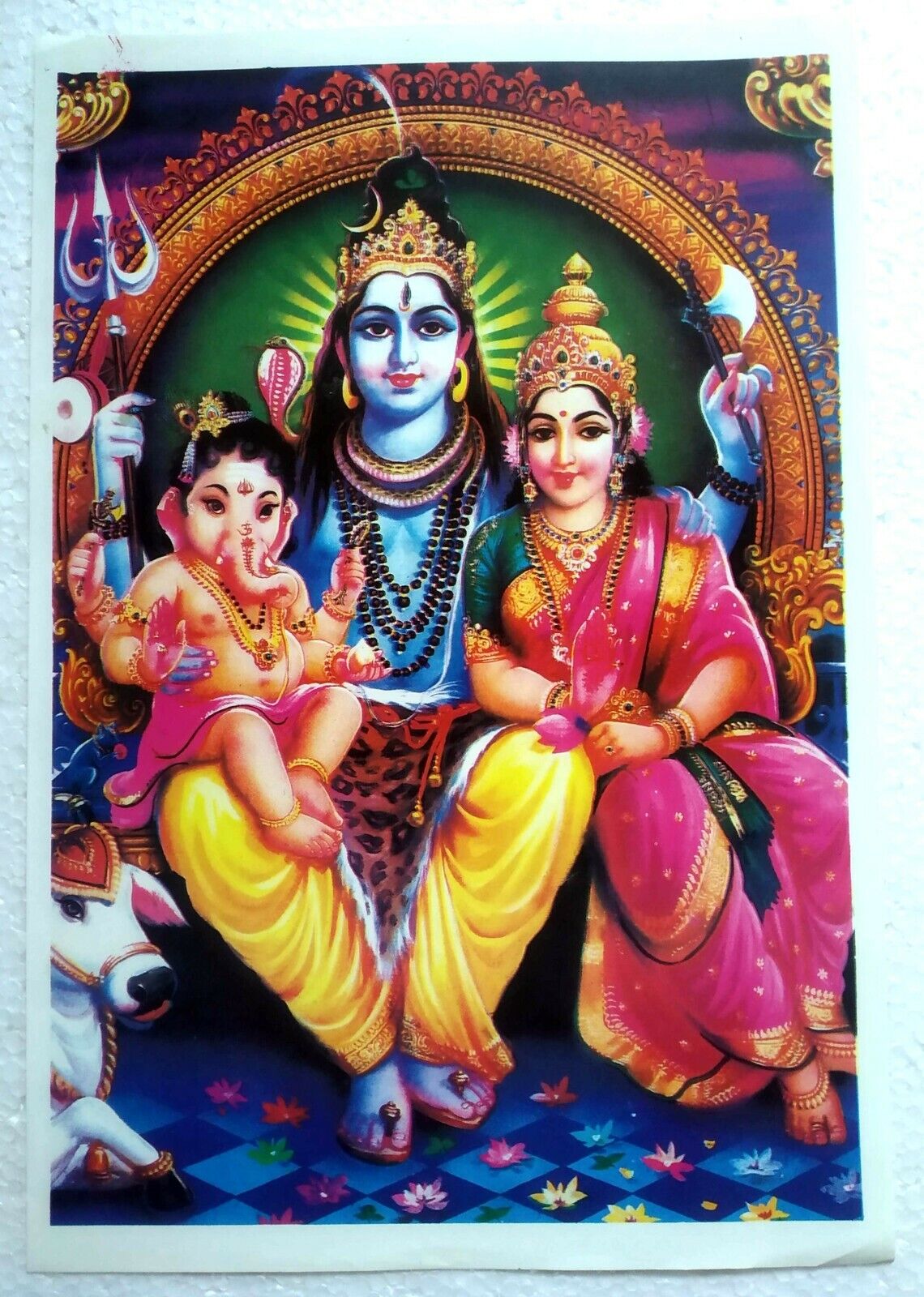 Hindu Religious Rare & Unique Poster Shiva Shankar Parvati Ganesh ...