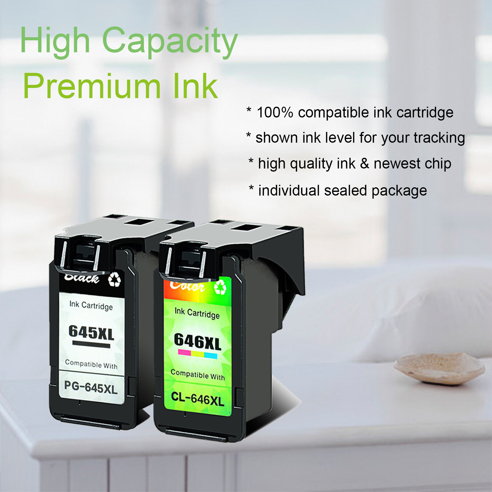 1PK PG645XL 1PK CL646XL Ink Cartridge FOR Canon Pixma TS3160 TS3165