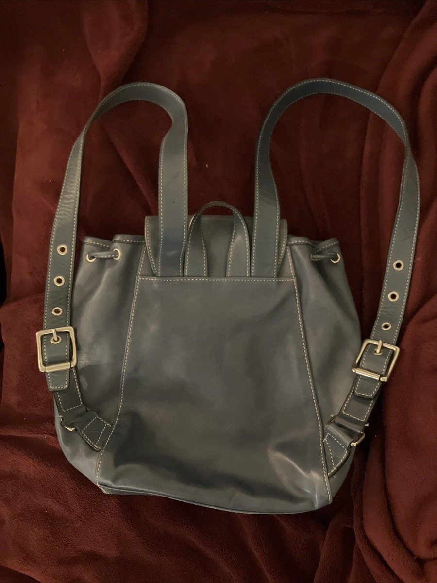 Vintage 90s Coach 9569 Blue Leather Legacy Small Backpack