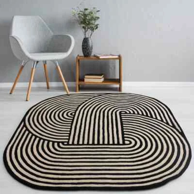 Tapis rond 100 % laine touffeté à la main le plus luxueux pour salon, salle à... - Photo 1/3