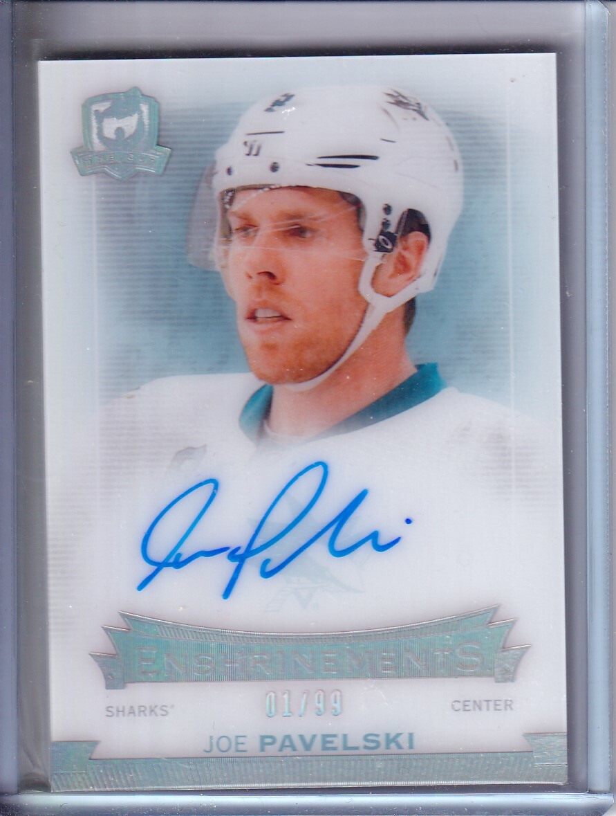 Joe Pavelski #E-JP Hockey Cards 2014 Upper Deck the Cup Enshrinements Autograph trading card — raw and PSA graded price guide