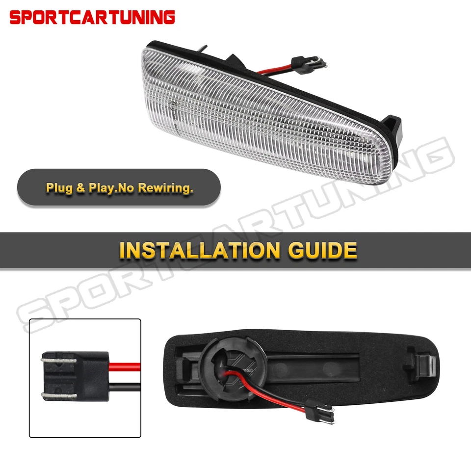 Clear Lens Dynamic LED Front Fender Side Marker Lights for JDM Nissan 300ZX Z32 Foto 4 de 4