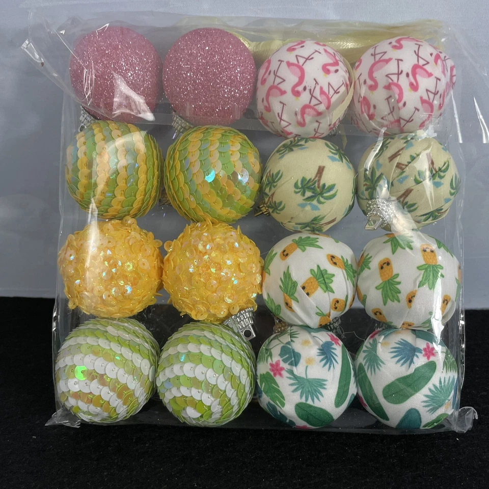 Pascua Primavera Verano Tropical Papel Maché Adornos Lentejuelas NUEVO Lote de 16 Foto 4 de 4