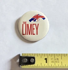 VINTAGE 1999 THE LIMEY MOVIE PROMO BUTTON - TERENCE STAMP PETER FONDA FILM PIN