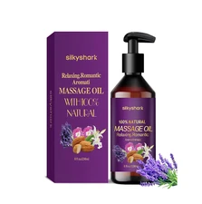 Lavender Massage Oil (8 Fl Oz) Aromatherapy Natural Relaxation for Mind and Body